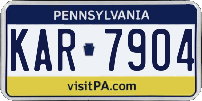 PA license plate KAR7904