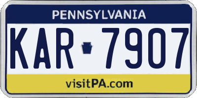 PA license plate KAR7907