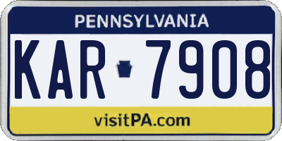 PA license plate KAR7908