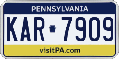 PA license plate KAR7909