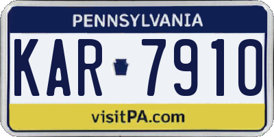 PA license plate KAR7910