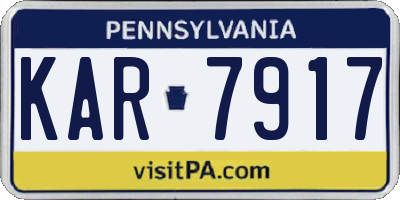PA license plate KAR7917