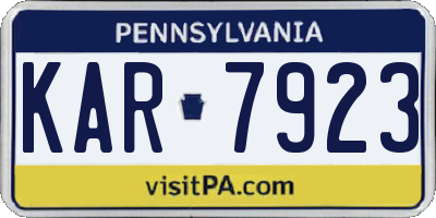 PA license plate KAR7923