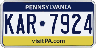 PA license plate KAR7924