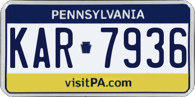 PA license plate KAR7936