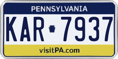 PA license plate KAR7937
