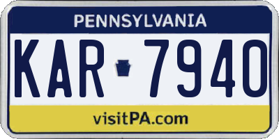 PA license plate KAR7940