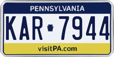 PA license plate KAR7944