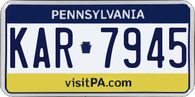 PA license plate KAR7945
