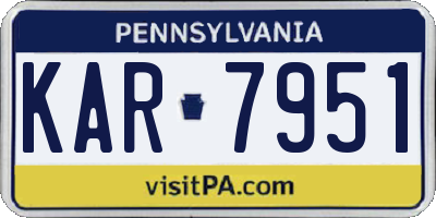 PA license plate KAR7951