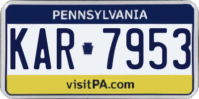 PA license plate KAR7953