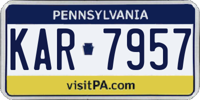 PA license plate KAR7957