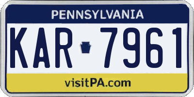 PA license plate KAR7961