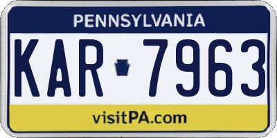 PA license plate KAR7963