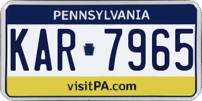 PA license plate KAR7965