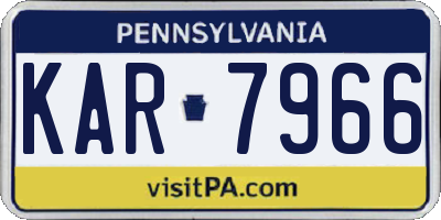 PA license plate KAR7966