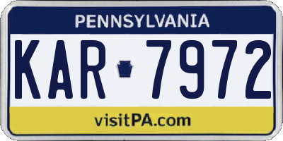 PA license plate KAR7972