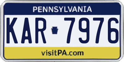 PA license plate KAR7976