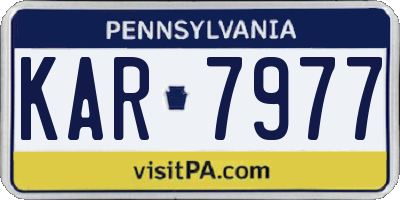 PA license plate KAR7977