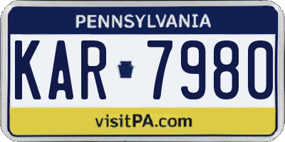 PA license plate KAR7980