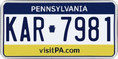 PA license plate KAR7981