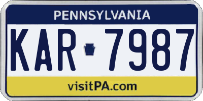 PA license plate KAR7987