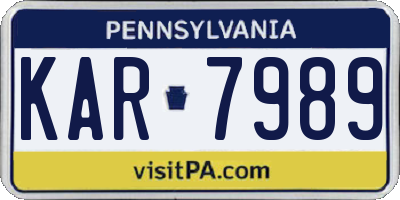 PA license plate KAR7989