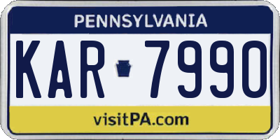 PA license plate KAR7990