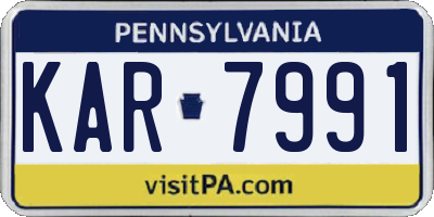 PA license plate KAR7991