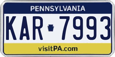 PA license plate KAR7993