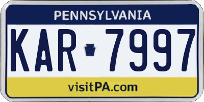 PA license plate KAR7997
