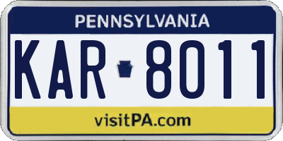 PA license plate KAR8011