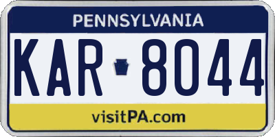 PA license plate KAR8044