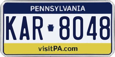 PA license plate KAR8048