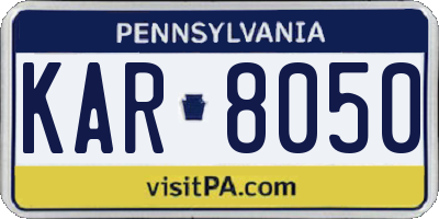 PA license plate KAR8050