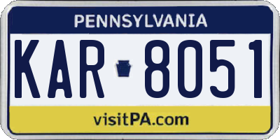 PA license plate KAR8051