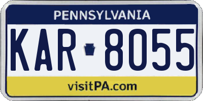 PA license plate KAR8055