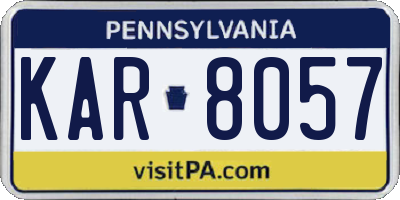 PA license plate KAR8057