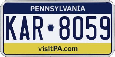 PA license plate KAR8059