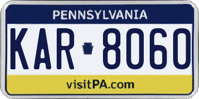 PA license plate KAR8060
