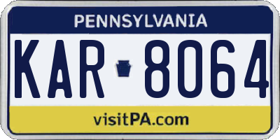 PA license plate KAR8064