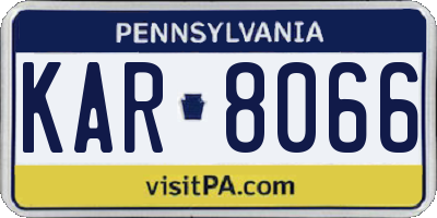 PA license plate KAR8066