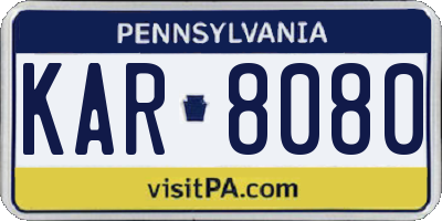 PA license plate KAR8080