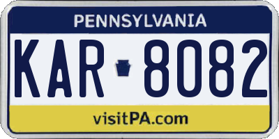 PA license plate KAR8082