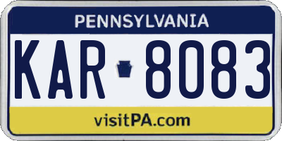 PA license plate KAR8083