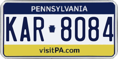 PA license plate KAR8084
