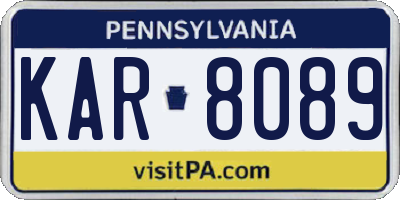 PA license plate KAR8089