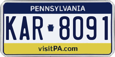 PA license plate KAR8091