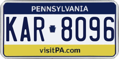 PA license plate KAR8096