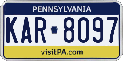 PA license plate KAR8097